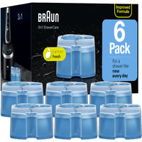 Braun Clean & Renew Refill Cartridges Ccr, Replacement Shaver Cleaner Solution For Clean&Charge Cleaning System, Pack Of 6