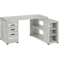 Monarch Specialties Computer Desk L-Shaped Corner Desk With Storage - Left Or Right Facing - 60""L (Grey Reclaimed Wood Look)
