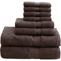 Luxury Turkish Bath Towels , Highly Absorbent Long Oversized Linen Cotton Bath Towel Sets , 8-Piece Include 2 Bath Towels, 2 Hand Towels & 4 Wash Towels , Brown