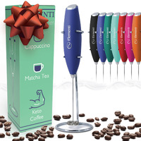 Elementi Portable Electric Milk Frother, Matcha Whisk, Milk Frother For Coffee Frother Electric Hand Blender, Mini Electric Whisk Small Hand Blender (Periwinkle)