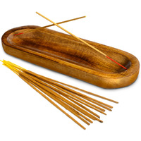 Unitedprime Incense Holder-Incense Burner/Ash Catcher-Handmade Wooden Insence Tray Home Decor 11X4X1.2 Inches