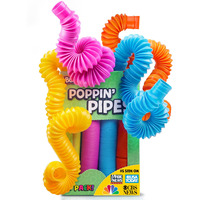 Bunmo Pop Tubes - Sensory Toys - Toddler Toys - Imaginative Play & Stimulating Creative Learning - Hours Of Fun For Kids - Tons Of Ways To Play - Non-Mouthable Toy 3+ - 8 Pack Large