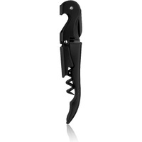 True Brands Truetap Double Hinged Waiters Corkscrew, Top-Notch Stainless Steel Opener With Foil Cutter Built To Last Wine Key Matte Black, Set Of 1