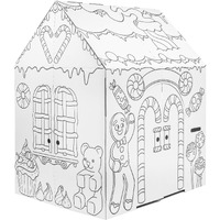 Easy Playhouse Gingerbread House - Kids Art & Craft For Indoor Fun, Color Favorite Holiday Sweets & Winter Friends- Decorate & Personalize A Cardboard Fort, 32"" X 26. 5"" X 40. 5""