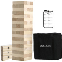 Sport Beats Outdoor Games Large Tower Game 54 Blocks Stacking Game Includes Carry Bag And Scoreboard