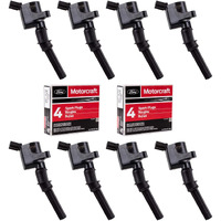 Mas Ignition Coil Dg508 & Motorcraft Spark Plug Sp479 Compatible With Ford 4.6L 5.4L V8 Dg457 Dg472 Dg491 Crown Victoria Expedition F-150 F-250 Mustang Lincoln Mercury Explorer (Set Of 8)
