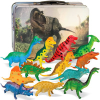 3 Bees & Me Dinosaur Toys For Kids 3-5 & 5-7 Boys & Girls - 12 6"" Fun Prehistoric Animal Action Figures With Storage Box, Age 3+, Girls & Boys Dinosaur Toys For Toddlers & Kids