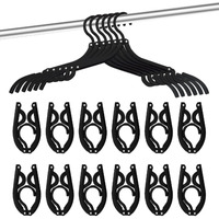 24 Pcs Travel Hangers Cruise Ship Essentials Portable Folding Clothes Hangers Travel Accessories Foldable Clothes Drying Rack (Black)