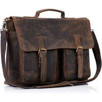 Komalc 18 Inch Leather Briefcase Laptop Messenger Bags For Men And Women Best Office Satchel Bag (Messenger Bag)