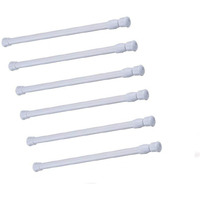 Cupboard Bars Tension Rods, 6 Pack 11.8-20 Inches Spring Tensions Rods Steel Adjustable Tension Curtain Rod Shower Rod Closet Rod Window Rods White