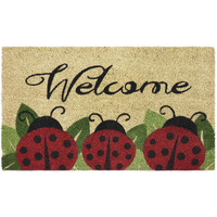 Printed Coir Door Mat, Ladybug - 18 Inch Width, 30 Inch Length - Durable, Easy To Clean, & Decorative Outdoor Welcome Mats - Heavy-Duty For All Weather - Doormat Traps Dirt, Debris, & Mud