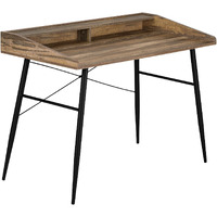 Monarch Specialties I 7538 Computer Desk, Home Office, Laptop, Storage Shelves, 48"" L, Work, Metal, Laminate, Brown, Black, Contemporary, Modern
