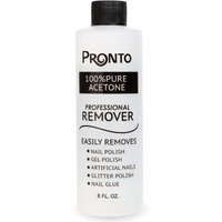 Pronto 100% Pure Acetone - Quick, Professional Nail Polish Remover - For Natural, Gel, Acrylic, Sculptured Nails (8 Fl. Oz.)