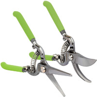 Workpro 2-Piece Pruning Shears Set, Drop Forged 8"" Bypass Garden Shears And 8'' Handing Pruner With Steel Straight Blade