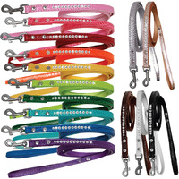 Mirage Pet Product Clear Jewel Croc Leash Silver 1/2'' Wide X 6' Long