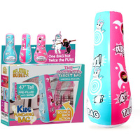 Inflatable Dudes Target Bag - Double-Sided- Unicorn And Ninja Girl 47 Inches - Kids Punching Bag| Already Filled With Sand| Bop Bag| Boxing| Punching Bag For Kids- (Unique And Kuno)