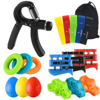 Hand Grip Strengthener Set Forearm Adjustable Resistance Hand Gripper, Finger Exerciser, Finger Stretchers, Grip Rings Hand Exerciser, Stress Relief