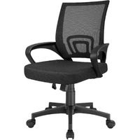 Furmax Office Ergonomic Desk Mesh Computer, Mid Back Swivel Task Executive Chair With Lumbar Support And Armrests, Black