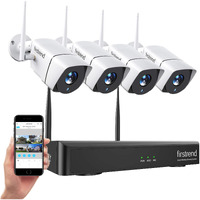 Wireless Security Camera System, Firstrend 8Ch 1080P Wireless Nvr System With 4 Pcs 1.3Mp Ip Security Camera With 65 Ft Night Vision And Easy Remote View, P2P Cctv For Home(No Hard Drive)