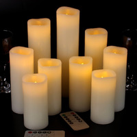 Vinkor Flameless Candles Battery Operated Candles Real Wax Pillar Led Candles With 10-Key Remote And Cycling 24 Hours Timer (Ivory 4"" 5"" 6"" 7"" 8"" 9"")