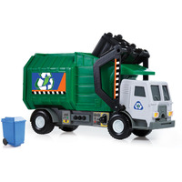 Mighty Fleet Mighty Motorized Garbage Truck Toy W/Lights & Sounds, Motorized Front Arm, Garbage Bin, Realistic Design & Batteries Included - Age 3+