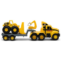 Cat Construction Toys, Heavy Mover, Semi Truck And Trailer With Mini Crew Front Loader, Lights And Sounds, Ages 3 And Up
