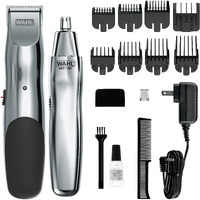 Wahl Groomsman Rechargeable Beard Trimmer Kit For Mustaches, Nose Hair, And Light Detailing And Grooming With Bonus Wet/Dry Battery Nose Trimmer - Model 5622V