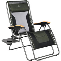 Portal Oversized Mesh Back Zero Gravity Reclining Patio Chairs, Xl Padded Seat Folding Patio Lounge Chair With Adjustable Pillows And Cup Holder For Poolside Backyard/Lawn, Support 350Lbs