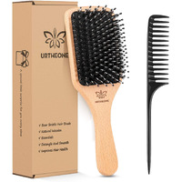 Hair Brush Boar Bristle Hairbrush For Thick Curly Thin Long Short Wet Or Dry Hair Adds Shine And Makes Hair Smooth, Best Paddle Hair Brush For Men Women Kids