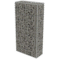 Vidaxl Gabion Basket With Lids, Galvanised Steel Gabion Wall, Rectangular Gabion Cage For Garden, High Load Capacity, 7.9""X19.7"" X39.4""