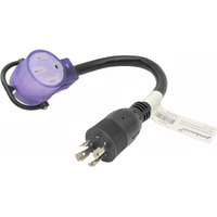 Parkworld 60417A Ev Adapter Cord 4-Prong Generator 20A Locking L14-20P Male To Rv 50 Amp 14-50R Female With Handle And Lighted (Both For Ev And Rv)