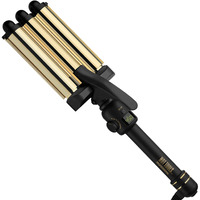 Hot Tools Pro Artist 24K Gold Digital 3 Barrel Hair Waver | Long Lasting Defined Waves (Jumbo Size)