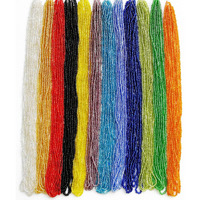 Balabead 11/0 Glass Seed Beads 1 Hank 3 Meters (12 String Hanks,Total 12 Colors) Glass Silver Lined