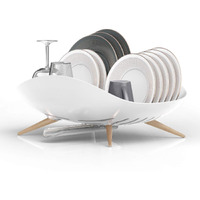 Carrotez Dish Drying Rack, Dish Rack, Dish Drainer With Swivel Spout For Kitchen Counter, Easy Installation, Durable, Rustproof, White