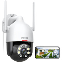 Dekco 2K Wifi Surveillance Security Camera Outdoor/Home/Dome, Pan-Tilt 360 View, 3Mp, Motion Detection And Siren, 2-Way Audio,Full Color Night Vision, Waterproo
