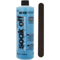 Onyx Professional Coconut Scented Nail Polish Remover With Nail File, 16 Oz, Maximum Strength Soak Off Gel Polish Remover, Vitamin E & Grape Seed Oil Enriched Nourishing Formula