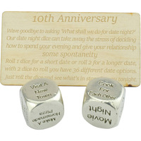 Tin Date Night Dice 10Th Anniversary 100% Pure Tin - Create A Unique 10Th Anniversary Date Night
