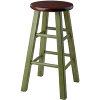 Winsome Wood Ivy Counter Stool, Rustic Green And Walnut, 24""