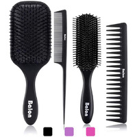 4Pcs Paddle Hair Brush, Detangling Brush And Hair Comb Set For Men And Women, Great On Wet Or Dry Hair, No More Tangle Hairbrush For Long Thick Thin Curly Natural Hair