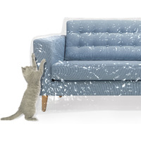 Plastic Couch Cover For Pets | Cat Scratching Protector Clawing Deterrent | Heavy Duty Water Resistant Thick Clear Vinyl | Sofa Slipover For Moving And Long Term Storage
