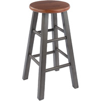 Winsome Wood Ivy Counter Stool, Rustic Gray And Teak, 24""