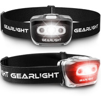 Gearlight 2Pack Led Headlamp - Outdoor Camping Head Lamps With Adjustable Headband - Lightweight Battery Powered Bright Flashlight Headlight With 7 Modes And Pivotable Head And Red Light