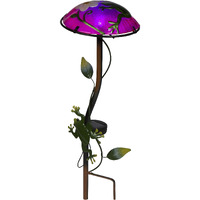 Trademark Innovations 12"" Solar Mushroom Garden Stake With Frog Design (Purple)