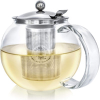 Teabloom All-In-One Glass Teapot And Tea Kettle - Heatproof Borosilicate Glass Tea Maker With Removable Stainless Steel Loose Tea Infuser - Classica Stovetop Tea Pot (40 Oz / 1200 Ml)