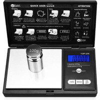 Weigh Gram 200G Digital Pocket Gram Scale 0.01G Accuracy, 200G X 0.01G Mini Digital Grams Scale, Small Food Scale, Jewelry Scale, Ounces Grains Scale With100G Calibration Weight