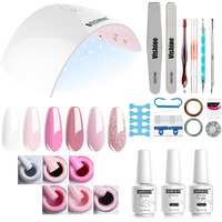 Gel Nail Polish Starter Kit - 6 Colors Gel Polish Set Base Top Coat, 36W Led Nail Dryer Lamp With Full Diy Gel Manicure Nail Tools By Vishine 8Ml #C003