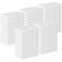 Green Lifestyle Bulk Washcloths 12X12 50 Pack - Face Towel, Wash Clothes For Body And Face - 100% Pure Cotton Wash Cloths For Your Body (White)