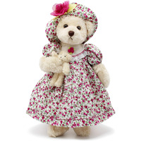 Oitscute Teddy Bears Baby Cute Soft Plush Stuffed Animal Toy For Girl Women 16"" (Red Flower)