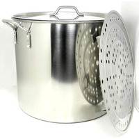 Stock Pot Stainless Steel 60 Qt Steamer Brew Vaporera Tamalera For Tamales(15Gallons)