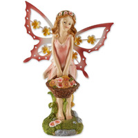 Koehler 10017858 10.75 Inch Pink Fairy Solar Garden Statue, No Size